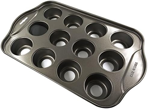 DEVILMAYCARE Removable Bottom Round Mini Muffin Pans 12 Holes