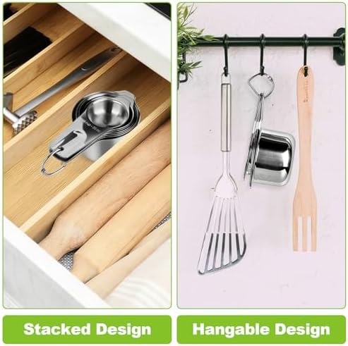 Stainless Steel Measuring Cups Set of 7, Stackable Measure Cups