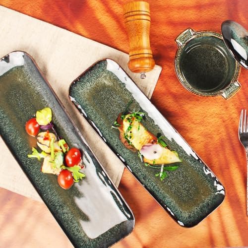 Ceramics Long Olive Plate, 14 Inch Serving Platters, Sushi Cookies