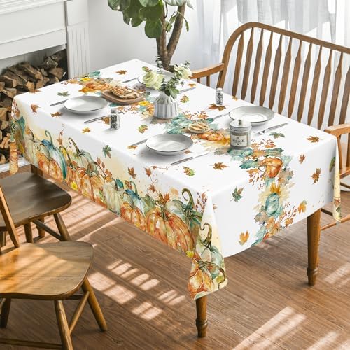 Horaldaily Fall Tablecloth 60 x 84 Inch Rectangular Thanksgiving