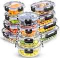 JoyJolt 24pc Borosilicate Glass Storage Containers with Lids