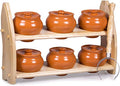 Stoneware Ramekins with Lids Set of 6 - 16.9 fl oz (500 ml) - Clay