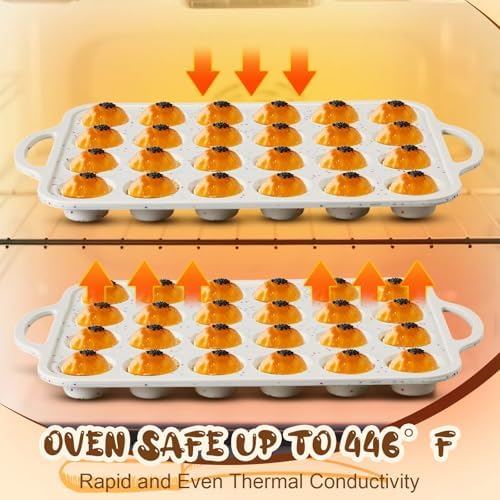 SiliFine 2 Silicone Muffin Pans with 200 Liners, Nonstick, 24-Cup Mini