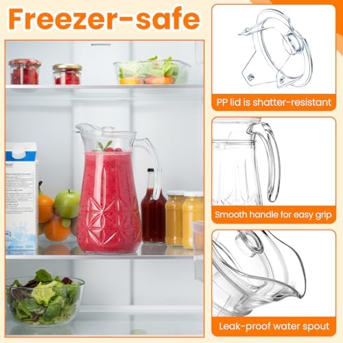 LemonRoad 7 Pcs Glasses Pitcher Drinkware Set 54oz Pitcher Carafe and
