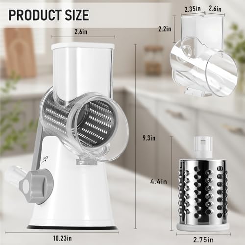 Hand-Crank Rotary Cheese Grater with Handle