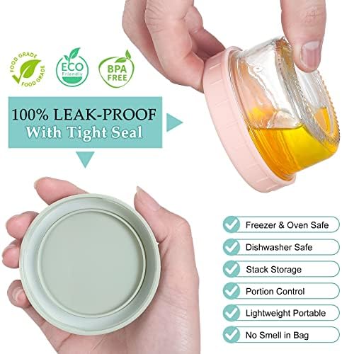 VITEVER [6 Pack] Salad Dressing Container To Go, 2.7 oz Glass Small