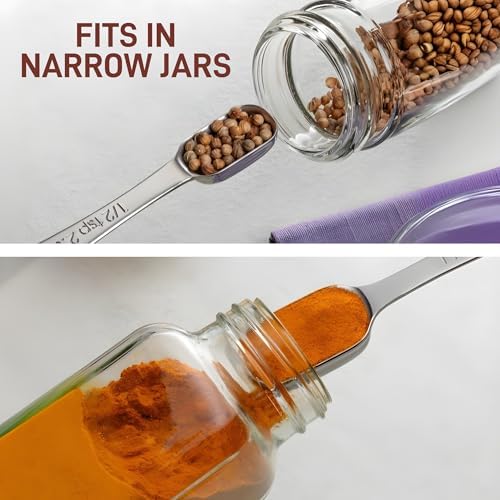 Zulay Measuring Spoons Set - 6 Piece Stainless Steel Measuring Spoons