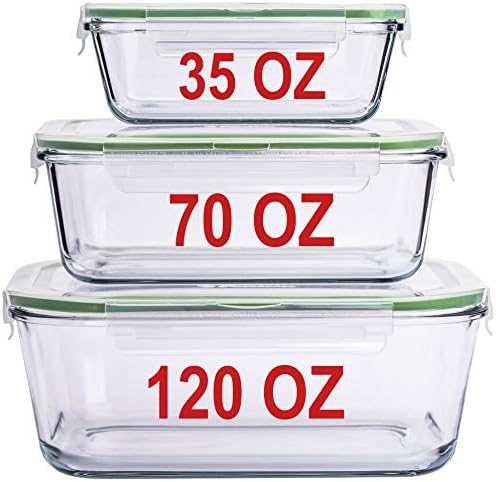 AGTRADE X-LARGE Glass Food Storage Containers with Lids Baking Dish