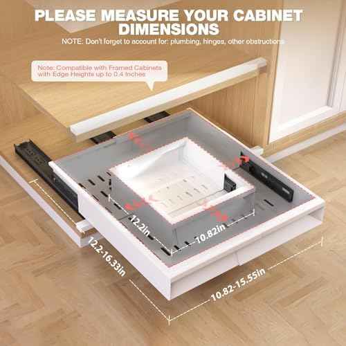 Seinloes Pull Out Cabinet Organizer, 4-Side Expandable to Fit Most