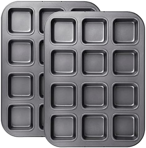 Tiawudi 2 Pack Brownie Pan, Non-stick Bakeware for Bread and Loaf