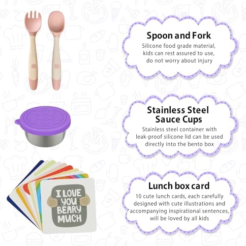 wiwens Bento Lunch Box for Kids with 12oz Soup Thermo Leak-Proof Lunch