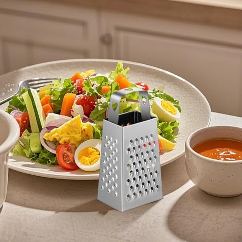 Garneck 6pcs Mini Cheese Grater Set Stainless Steel Four Sided Box
