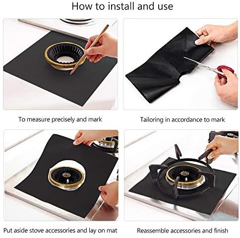 Forlivese Reusable Gas Stove Burner Covers -10 Pack Non-Stick Stovetop