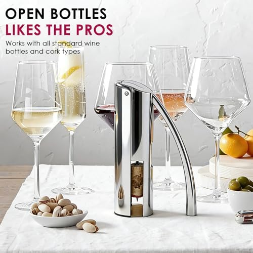 KAYCROWN Wine Opener, Stainless Steel Vertical Lever Corkscrew with