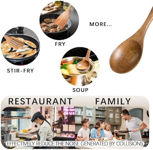 Wooden Spoons for Cooking - 10-Piece Wooden Utensil Set Crafted from