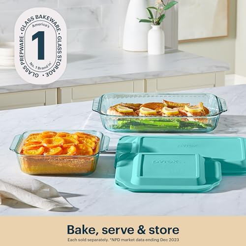 Pyrex Colors Tinted (8"x8") Tinted Glass Baking Dish with BPA-Free Lid