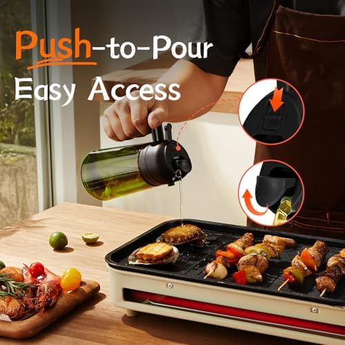 TrendPlain 16oz Olive Oil Dispenser Bottle, Black & Green