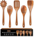5 Pcs Acacia Wooden Spoons for Cooking Non-Stick Wooden Utensil Set
