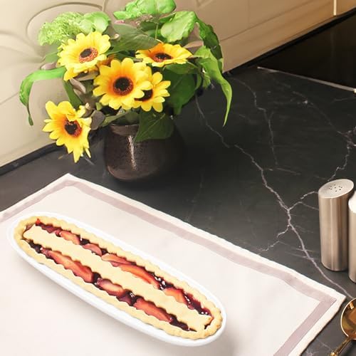 Ceramics Olive Plate, Olive Cookies Tray - Large, Chip Resistant,White