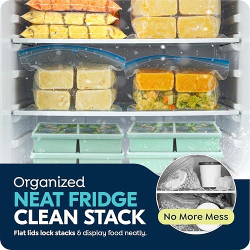 2 cup Silicone Freezer Trays with Lids, Silicone Soup Freezer Mold
