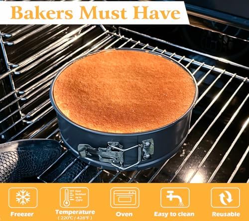 Webake 8 Inch Springform Pan Set for Baking, Nonstick Cheesecake Pan