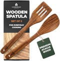 Wooden Spatula for Cooking, 2pcs Acacia Wood Utensils Set for Nonstick