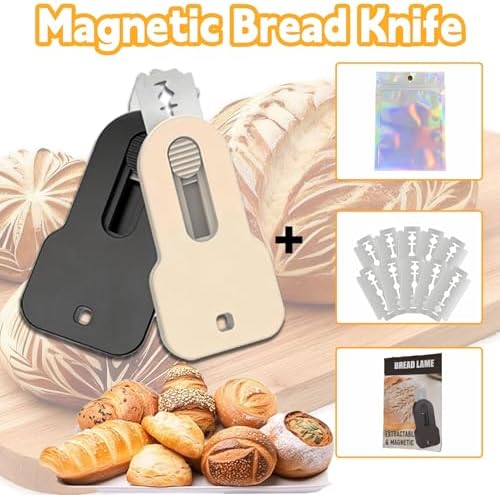 2 Pack Bread Lame Dough Scoring Tool,Retractable Magnetic Sourdough