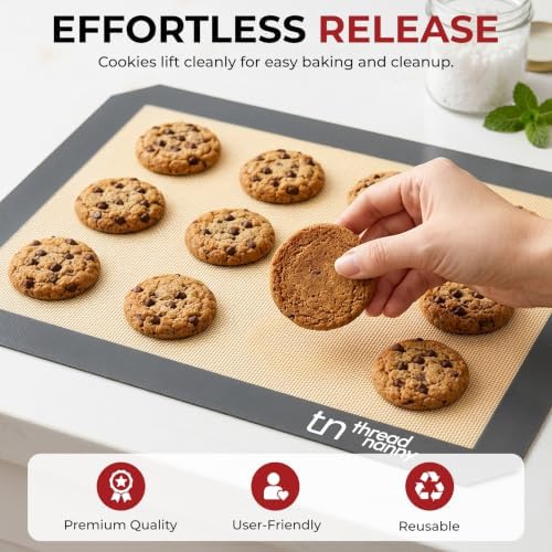 Silicone Baking Mats Half Sheet Non Stick for Oven Reusable 4 Pack