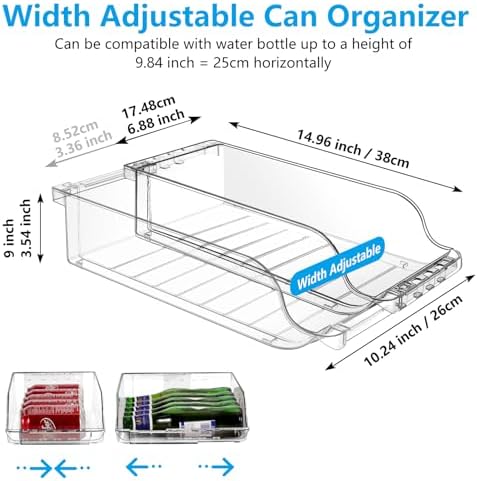 2 Packs Rolling Soda Can Organizer for Refrigerator