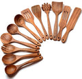 Wooden Spoons for Cooking,12 Wood Kitchen Utensils Set with Comfort