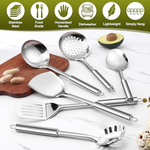 E-far 10-Piece Stainless Steel Kitchen Utensil Set with Holder