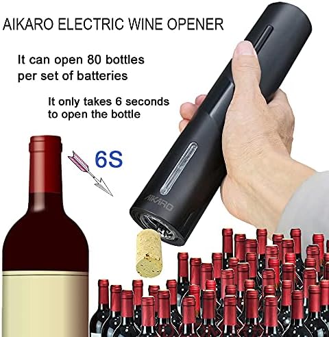AIKARO - Electric Wine Bottle Opener Automatic Electronic Corkscrew