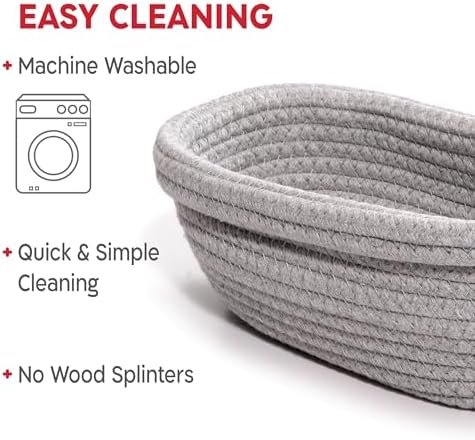 KneadAce Cotton Rope Banneton Basket Set, Oval & Round