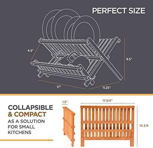Bambüsi 2-Tier Bamboo Dish Drying Rack
