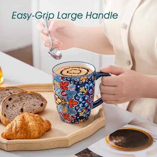 vancasso SIMI 16 oz Large Coffee Mugs Set of 6, Ceramic Cups with