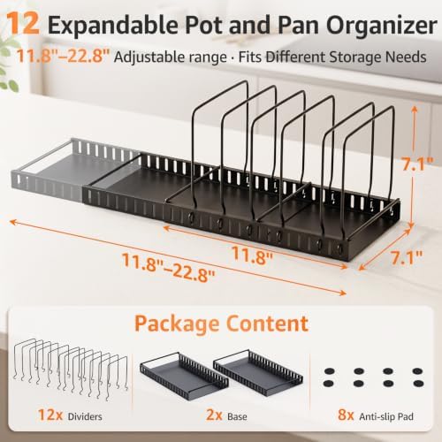 Cutting Board and Baking Sheet Organizer for Cabinet with Solid Metal