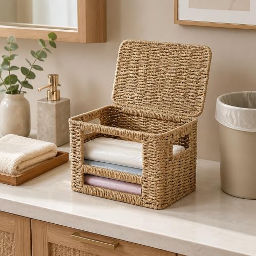 Trash Bag Organizer, Paper Rope Garbage Bag Dispenser Holder for