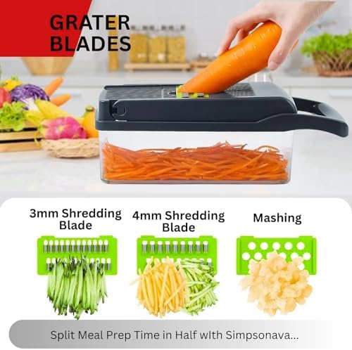 17 in 1 Vegetable Chopper with Stainless Steel Blades
