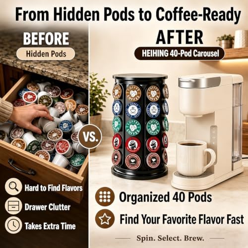 K Cup Coffee Pod Holder Carousel, 40 Pods