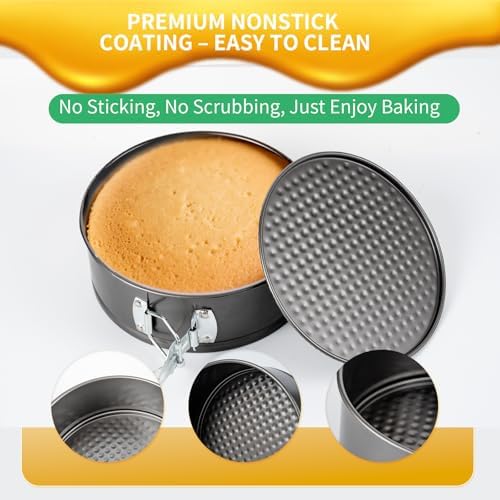 Extra-Thick Nonstick Springform Pan Set, 7, 8 & 9 Inch, Leakproof