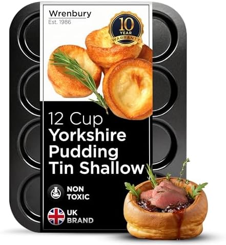 Wrenbury Toughened Yorkshire Pudding Pan - Shallow Non Stick Baking