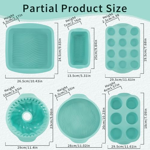 32 Pieces Silicone Baking Pans Set, Nonstick Bakeware Set for Kitchen