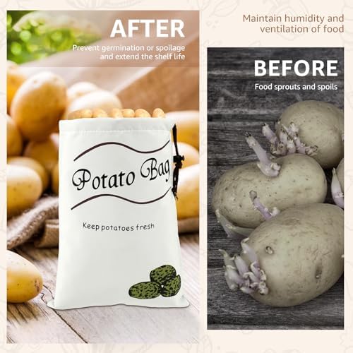 4 Pack Potato Storage Bag, Pantry Potato and Onion Storage Bags with