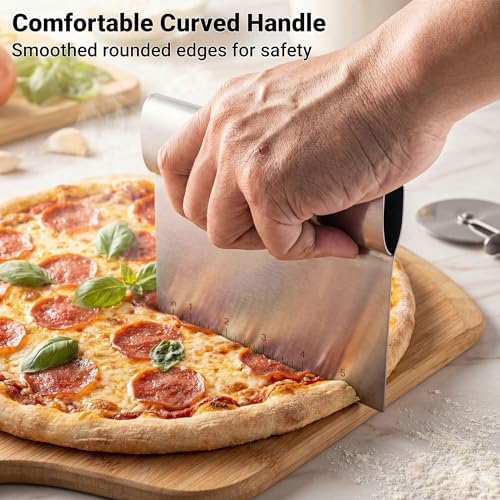 Bench Scraper Kitchen & Dough Scraper Tool - Stainless Steel