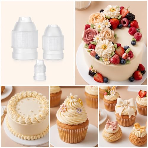 9 PCS Couplers for Piping Bags 3 Sizes Clear Piping Bag Couplers