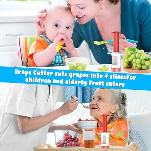 Grape Cutter for Toddlers, Red Container