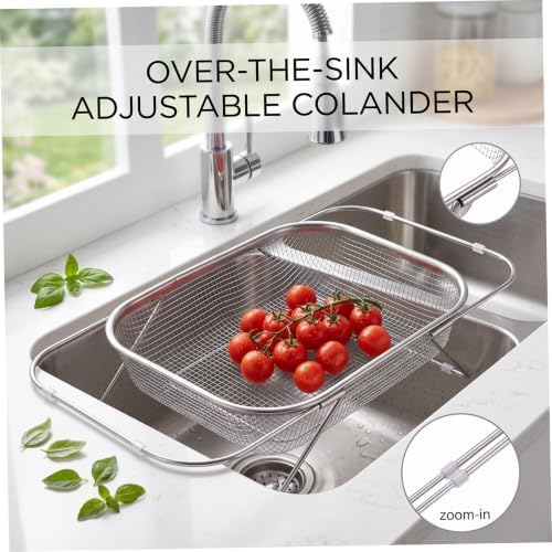 Over the Sink Strainer, Expandable Stainless Steel Basket Mesh