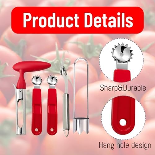 5-Piece Fruit and Vegetable Corer Set, Stainless Steel