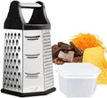 Stainless Steel 6-Sided Box Grater with Container