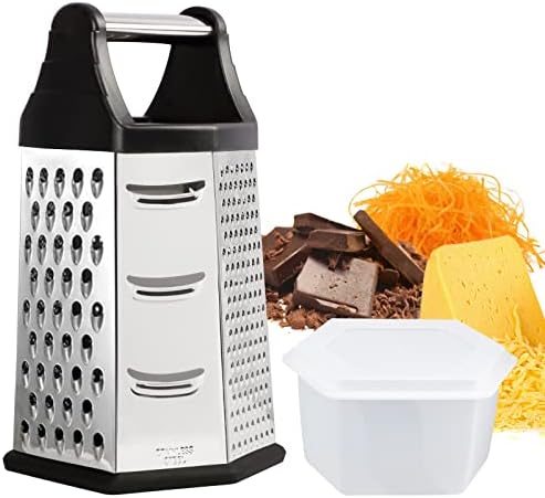 Stainless Steel 6-Sided Box Grater with Container